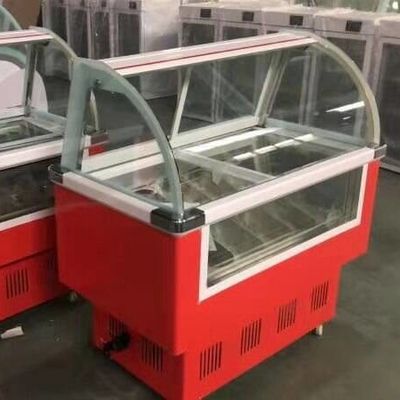 10l Small Glass Door Freezer, Ice Porridge Display Glass Door Freezer, 6barrels Glass Door Display Freezer