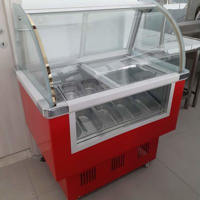 10l Small Glass Door Freezer, Ice Porridge Display Glass Door Freezer, 6barrels Glass Door Display Freezer