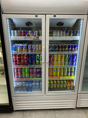 Double Door Pepsi Glass Door Refrigerator Upright Display Fridge Beer cooler