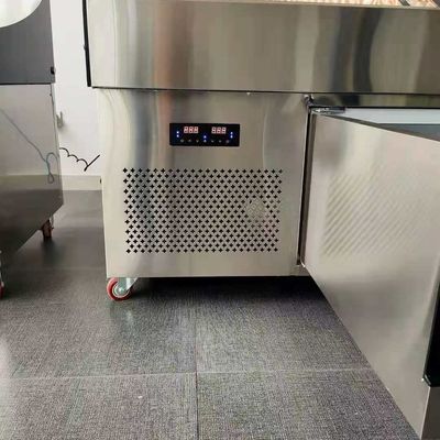 Stainless Steel Sliding Door Deli Display Freezer Air Cooling