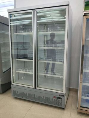 Cheap Double Door Under Unit Vertical Glass Door Freezer Commercial Refrigerator