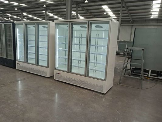 Cheap Double Door Under Unit Vertical Glass Door Freezer Commercial Refrigerator
