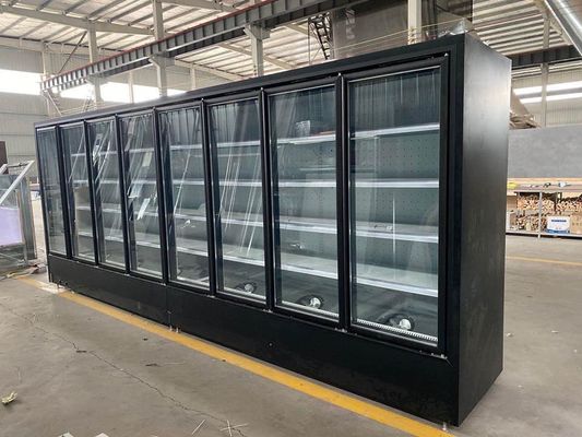 Black series two door three door air cooled commercial large capacity display cabinet refrigeration
