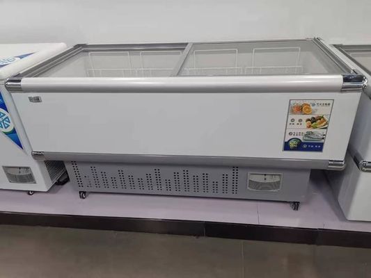 Glass Door White Display Cabinet Freezer Refrigerated Fresh