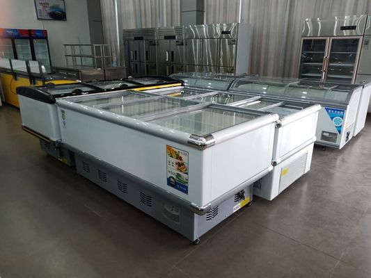 Glass Door White Display Cabinet Freezer Refrigerated Fresh