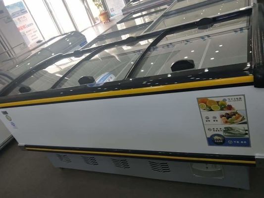 Glass Door White Display Cabinet Freezer Refrigerated Fresh