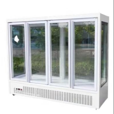 Four doors full transparent glass refrigerated fresh flower display cabinet