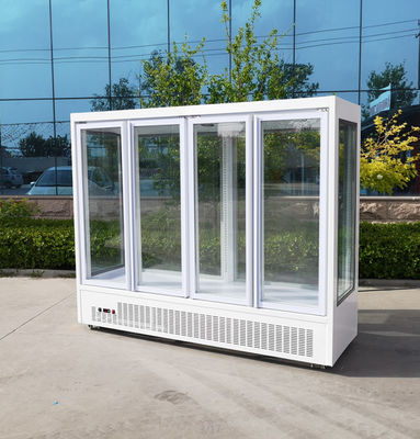 Four doors full transparent glass refrigerated fresh flower display cabinet