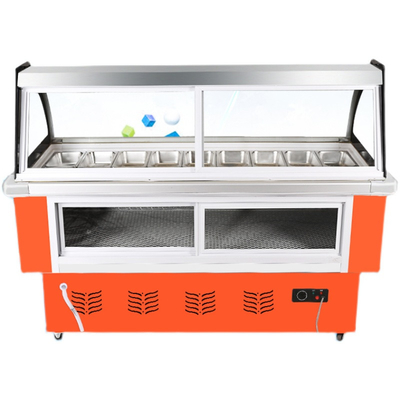Hot ice cream dipping sauce cabinet display fridge cake display cabinet ice porridge cabinet large capacity multi bucket
