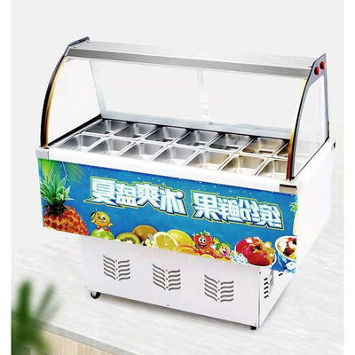 Hot ice cream dipping sauce cabinet display fridge cake display cabinet ice porridge cabinet large capacity multi bucket