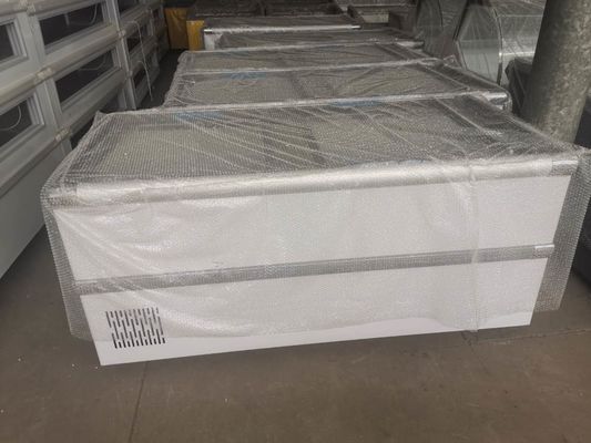 Stainless steel material made of glass sliding door refrigerated refrigerated preservation island cabinet