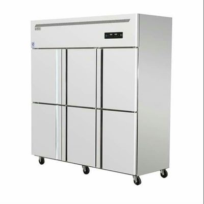 Stainless steel six door double temperature freezer  large capacity