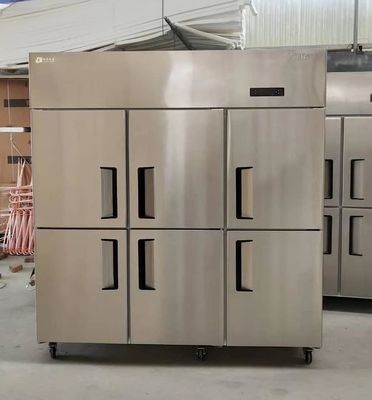 Stainless steel six door double temperature freezer  large capacity