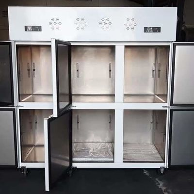 Stainless steel six door double temperature freezer  large capacity
