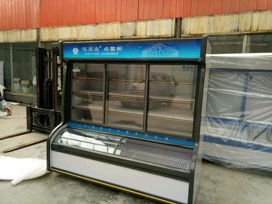 Fresh Vegetable Beverage Commercial Refrigerator Freezer Double Temperature
