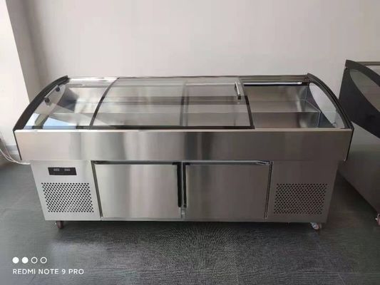 Stainless Steel Fruit Vegetable Display Ladder Cabinet Commercial Multi Step