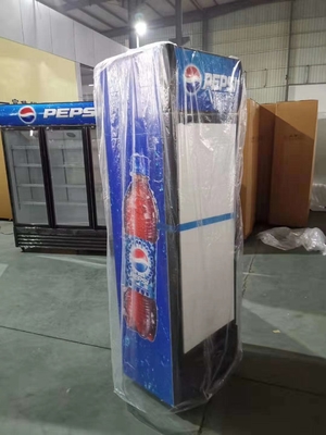 Coca-Cola Pepsi glass display cabinet door gold series vertical refrigerated preservation beverage cabinet