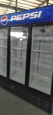Commercial Double Glazed Glass Door Freezer Direct Cooling For Family Supermarket