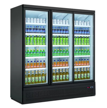 Black series two door three door air cooled commercial large capacity display cabinet refrigeration